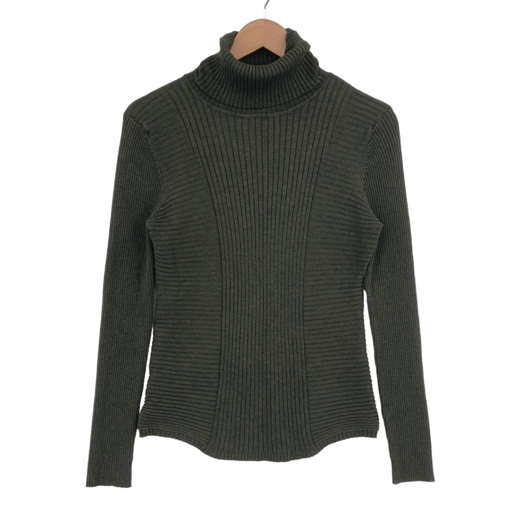 INC International Concepts Sweater Womens Large Green Knit Turtleneck